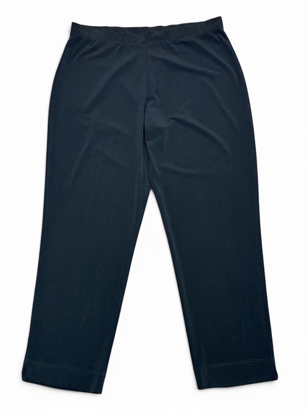 Clara Sun Woo Black Crop Pants XL Pull On Stretch Waist Solid Minimalist New USA - Picture 2 of 9